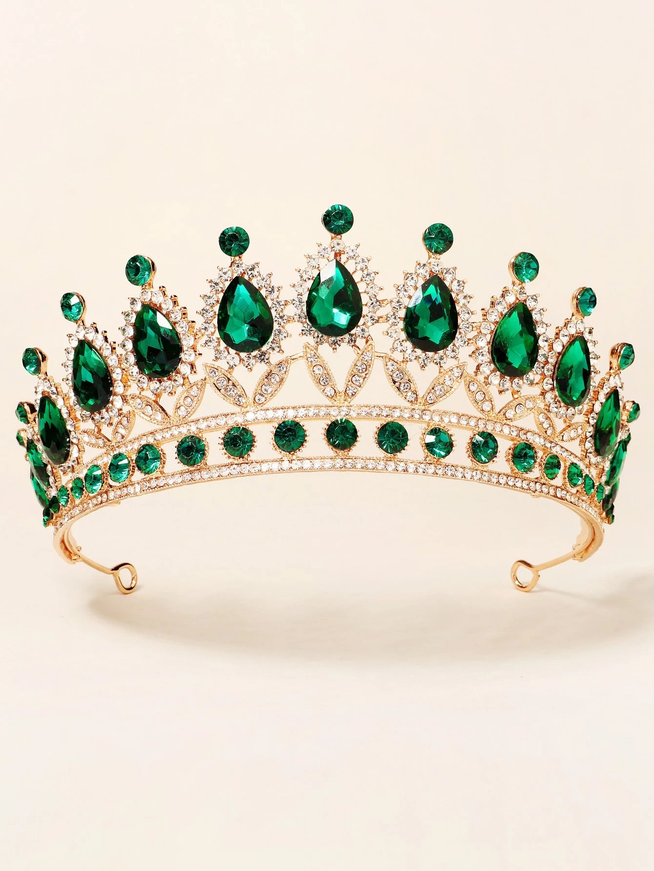 Tiara met groene strass stenen - geschikt voor bruiloften