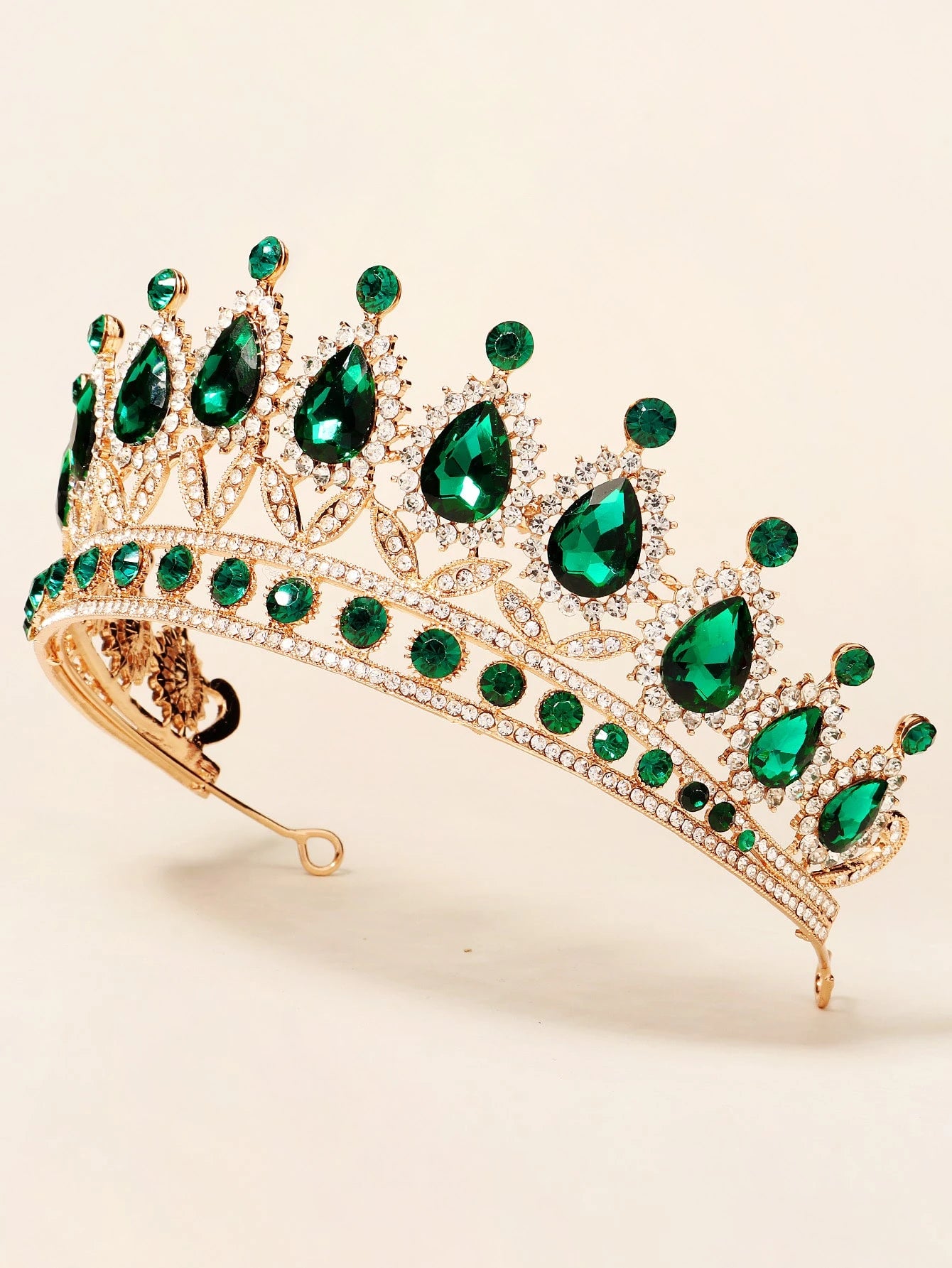 Tiara met groene strass stenen - geschikt voor bruiloften